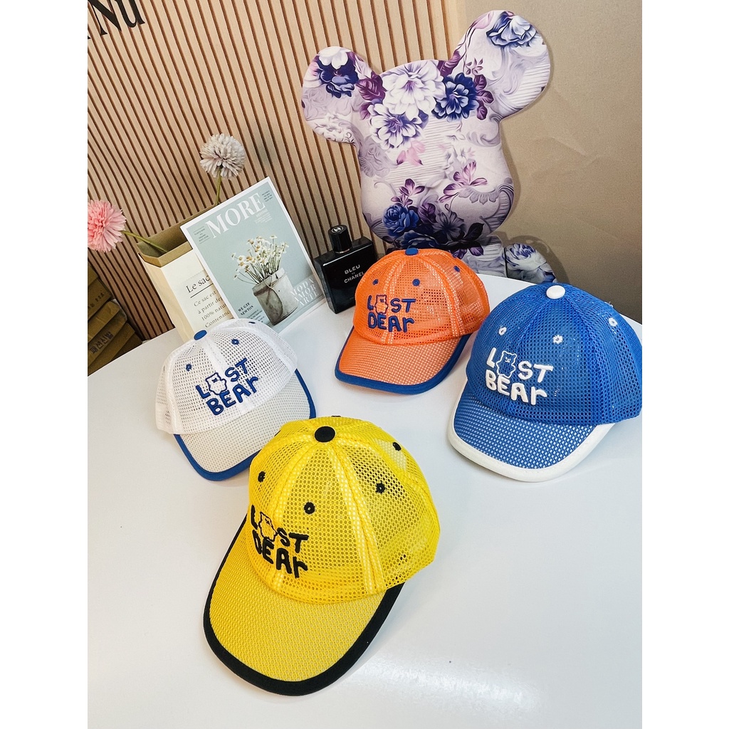 Mũ lưỡi trai lưới thoáng khí dành cho bé chữ thêu siêu bền - Hàng Quảng Châu Cao Cấp (M19)