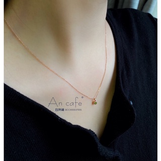 [ancafe.shop] Dây chuyền, nữ, mặt đá nhỏ xanh, thanh lịch, mảnh mai