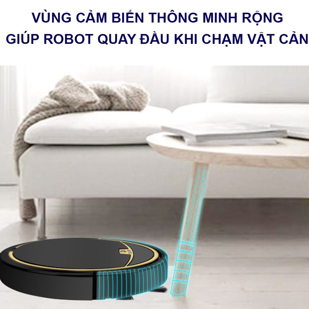 Robot Hút Bụi, Robot Hút Bụi Lau Nhà,  Công Suất Hút 2800Pa Cực Mạnh, Cảm Biến Chống Rơi Thông Minh, Khay Đựng Nươc Lớn