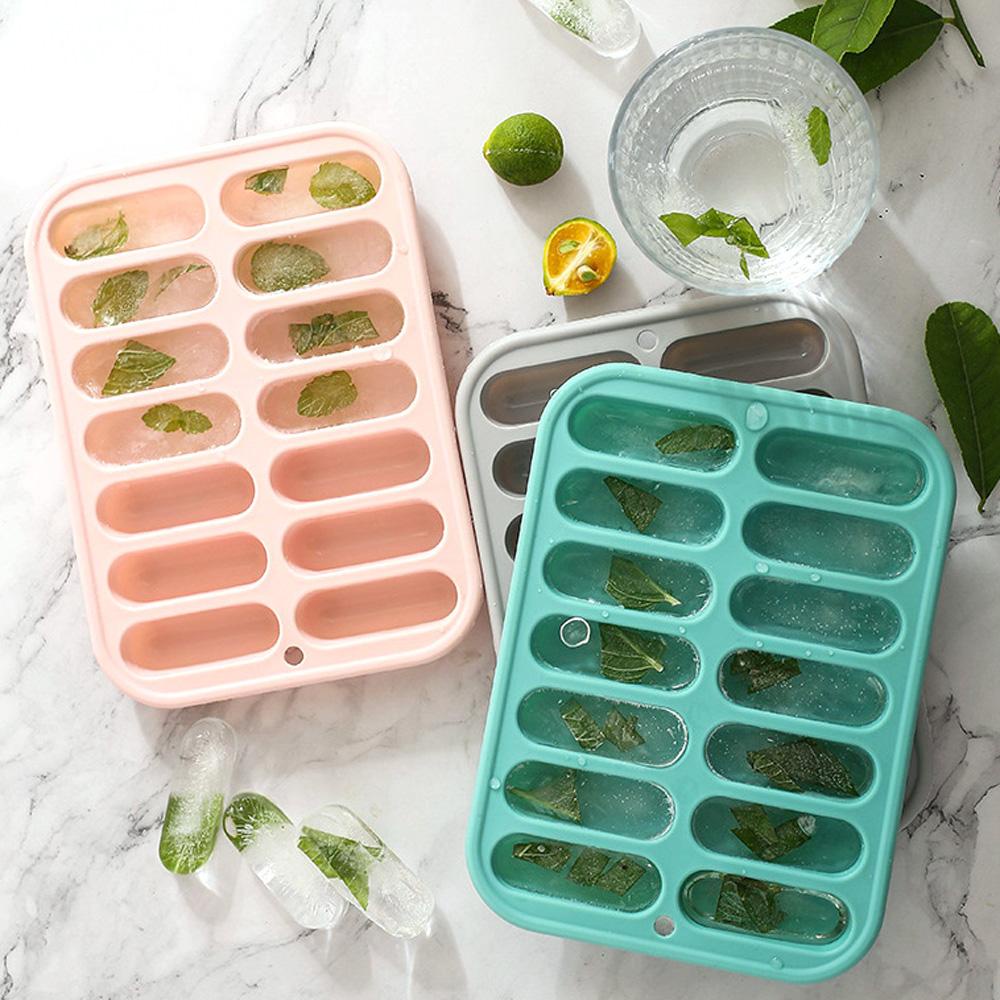 IVORY Khay Làm Đá Viên Bằng Silicone Có Nắp Tái Sử Dụng Được