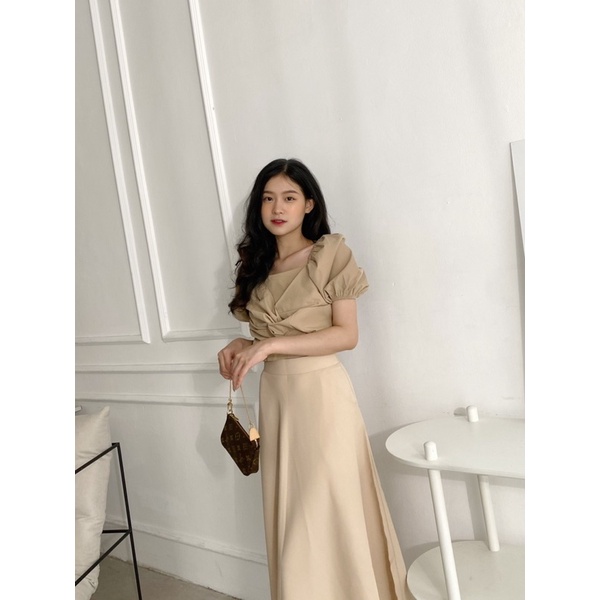 YU CHERRY | Váy midi dài nữ phù hợp cho văn phòng, sự kiện Midi Skirt YV002