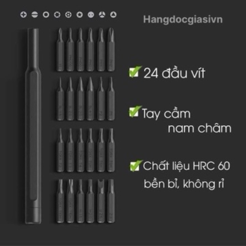 Bộ tua vít đa năng mini 24 đầu hít nam châm