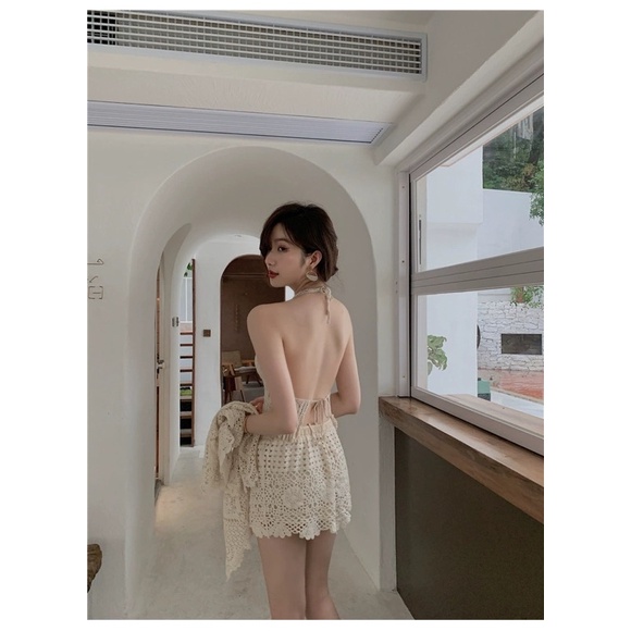 Ren 07- Set Đi Biển Bikini Ren Móc Cực Đẹp Hàng Quảng Châu, Có Bán Tách Rời