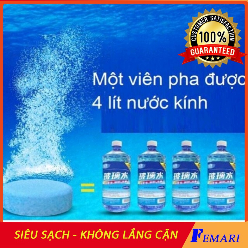 [ COMBO 50 Viên ] Viên sủi rửa kính xe chuyên dụng, chất tẩy rửa kính lái xe ô tô