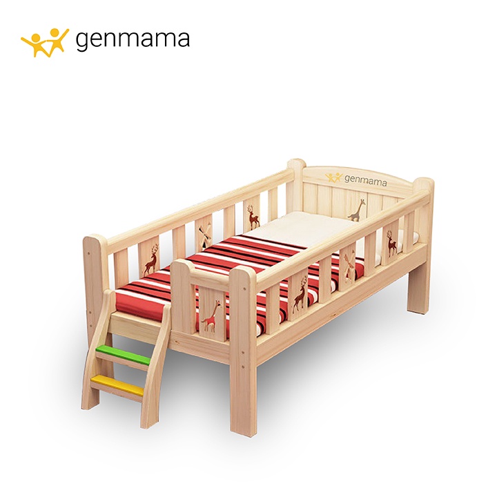 Giường ngủ cho bé quây 3 mặt,4 mặt ghép giường bố mẹ, chất liệu gỗ thông, thanh chắn giường dễ dàng tháo rời GENMAMA