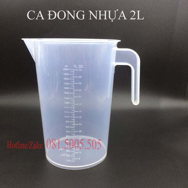 Ca đong ml nhựa  định lượng cao cấp Dung tích đong tối đa 2 lít - Ca đong định lượng 2000ml có vạch chia ml chi tiết