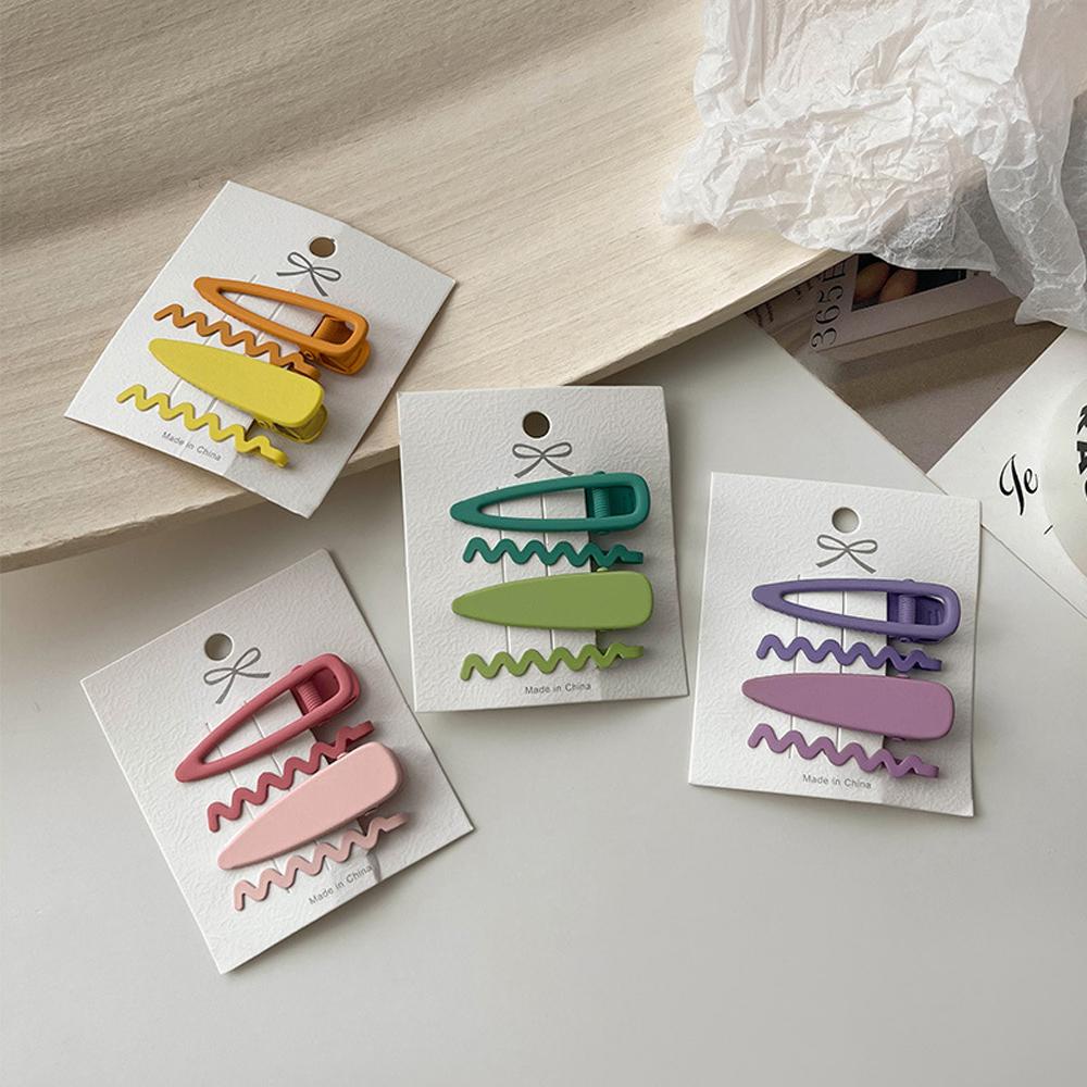 Set Kẹp Tóc Đính Đá Hình Giọt Nước Nhiều Màu Sắc Phong Cách Hàn Quốc