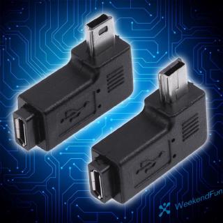 Set 2 Đầu Chuyển Đổi Micro Usb Sang Mini Usb 90 Độ