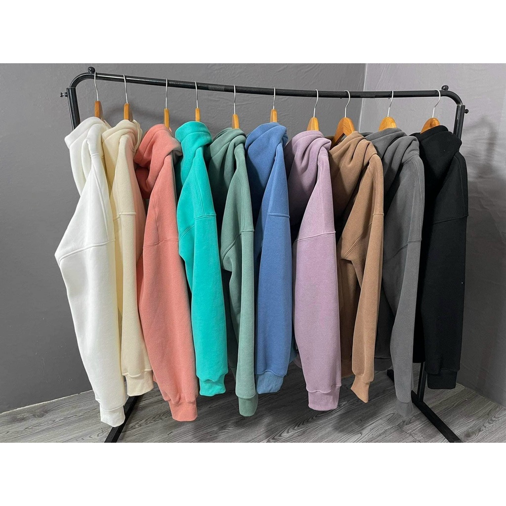 Áo Hoodie Trơn Nỉ Bông Dày Ấm Cao Cấp Thời Trang Nam Nữ