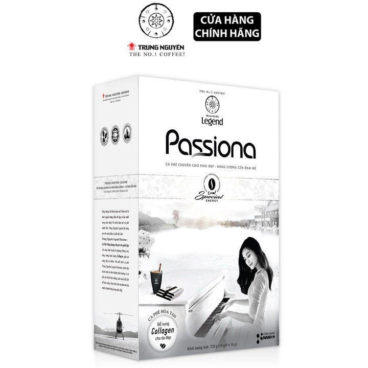 Cà phê Trung Nguyên Passiona hòa tan 4in1 hộp 14 gói 16gr