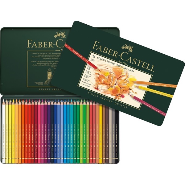 BÚT CHÌ MÀU KHÔ HẠNG HỌA SĨ FABER CASTELL POLYCHROMOS 24/36 MÀU HỘP THIẾC