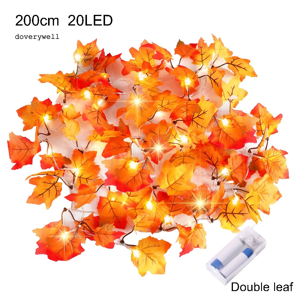 Dây Đèn Led 20 Bóng Hình Lá Phong 200/300cm Dùng Trang Trí