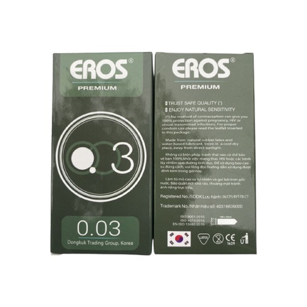 Bao cao su siêu mỏng Eros 003 - hộp 10 chiếc - siêu mỏng 0.03 mm