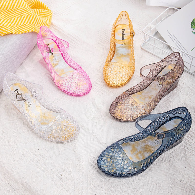 Giày Sandal Đế Xuồng Mềm Chống Trượt Thoáng Khí Bằng Da Thời Trang Mùa Hè Siêu Đẹp Dành Cho Bạn Nữ