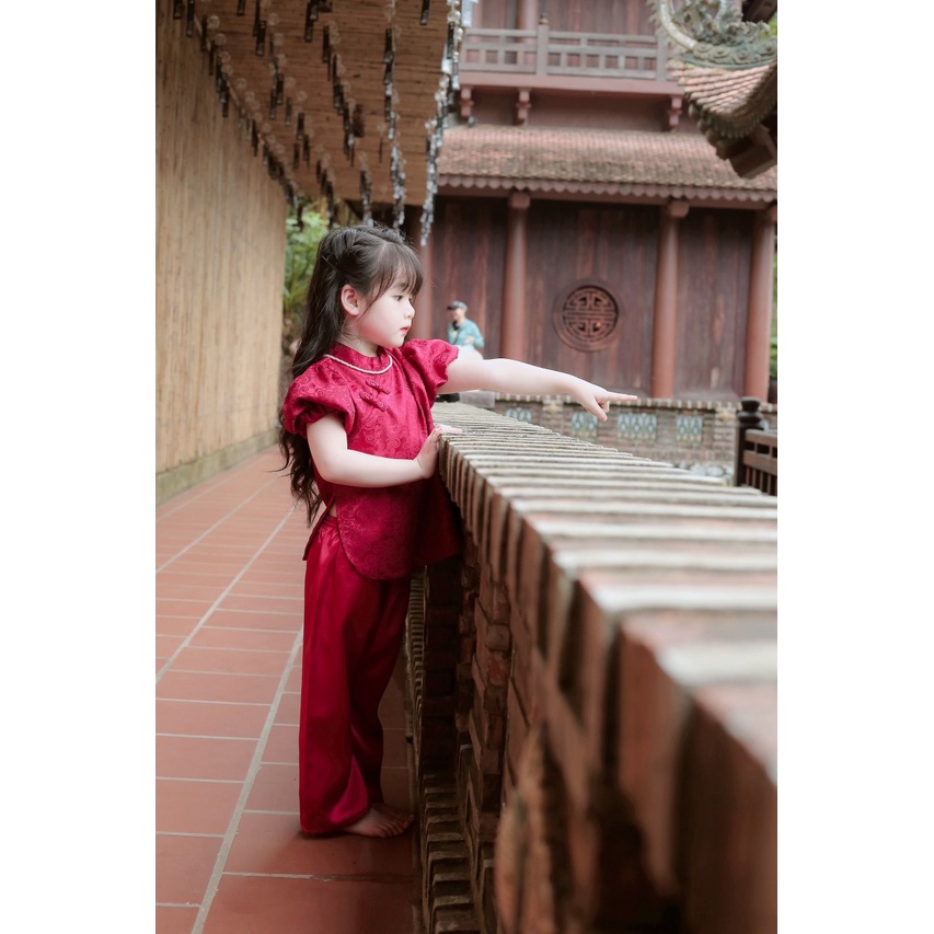 Đồ Lam Đi Chùa # SET Sẫm Tay Phồng Mẹ và Bé# SET MẸ VÀ BÉ