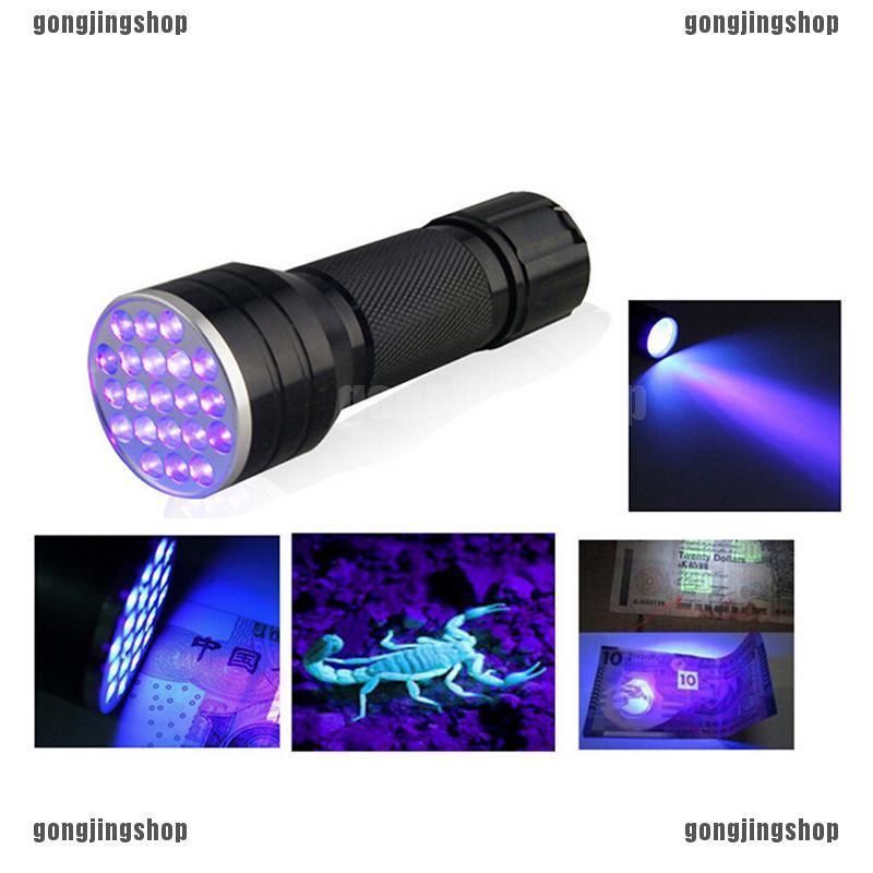 Đèn pin chiếu tia cực tím UV LED có đèn nền 21 bóng chất liệu nhôm
