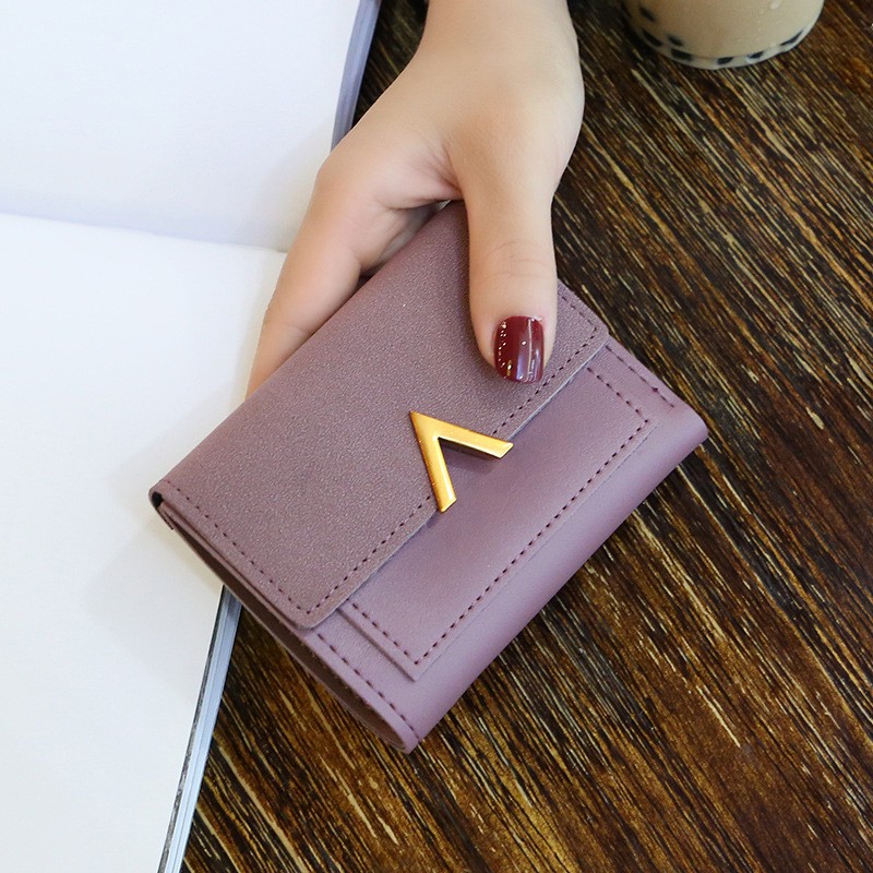Ví Mini Matte Retro Khóa V Hàn Quốc