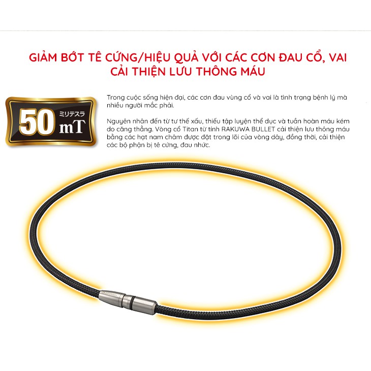 Vòng cổ Phiten rakuwa mg bullet