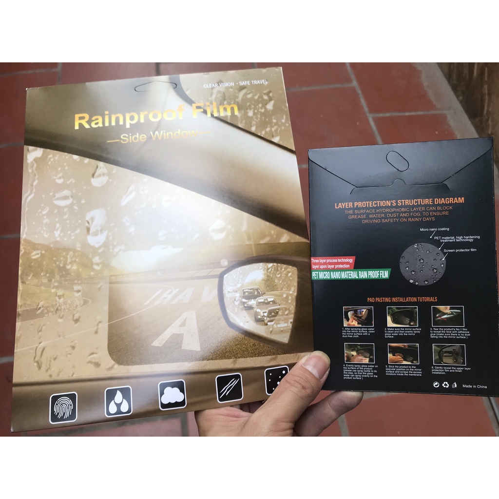 Set 4 miếng dán nano chống đọng nước dùng cho ô tô