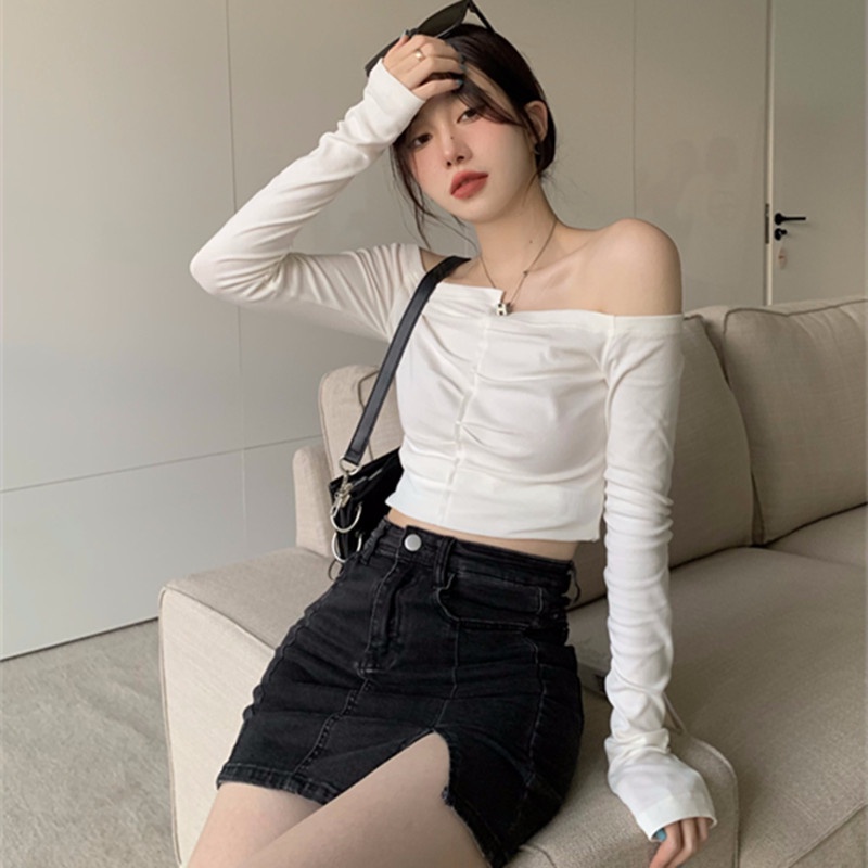 Áo Thun Trễ Vai Thiết Kế Quyến Rũ Độc Đáo Cho Nữ