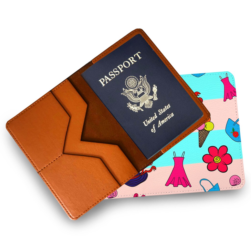 Ví Đựng Passport Du Lịch SẮC MÀU Dễ Thương - Bao Da Hộ Chiếu Và Thẻ Phụ Kiện Đi Biển Cute - Lạ Mắt - Độc Đáo - LT036