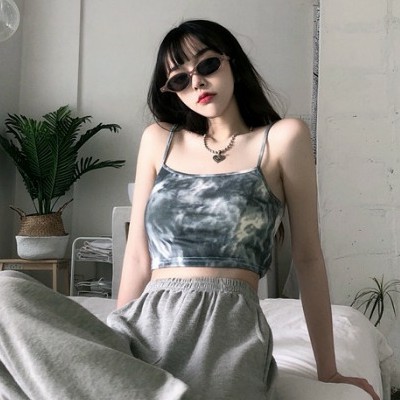 Áo croptop 2 dây ôm loang màu CHIC CROPTOP