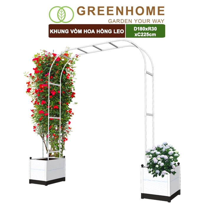 Khung vòm hoa hồng leo, Nhật Bản, Daim, D180xR30xC225cm, dễ lắp ráp, độ bền 5 năm |Greenhome