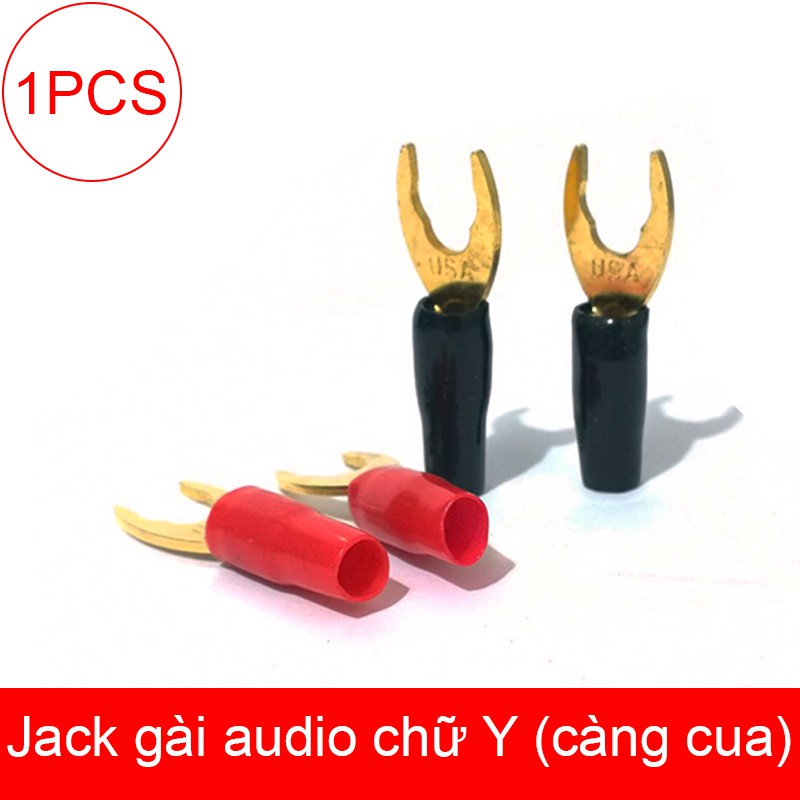 1 chiếc - Giắc gài loa/Amply càng cua chữ Y tầm trung độ mở 8.5mm/5.5mm OD-4.0mm mạ đồng OCC