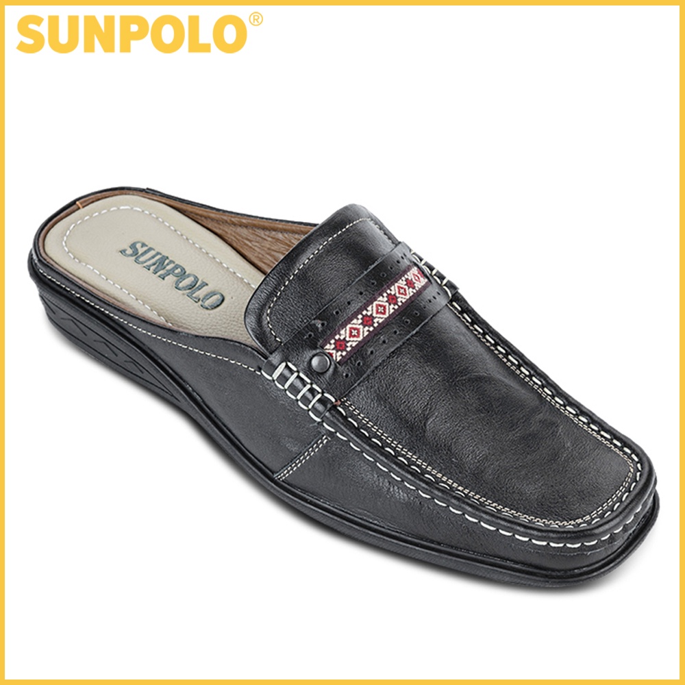[Mã LTP50 giảm 50000 đơn 150000] Giày Sapo Bít Mũi Nam Da Bò SUNPOLO Đen Nâu - SUSP002DN