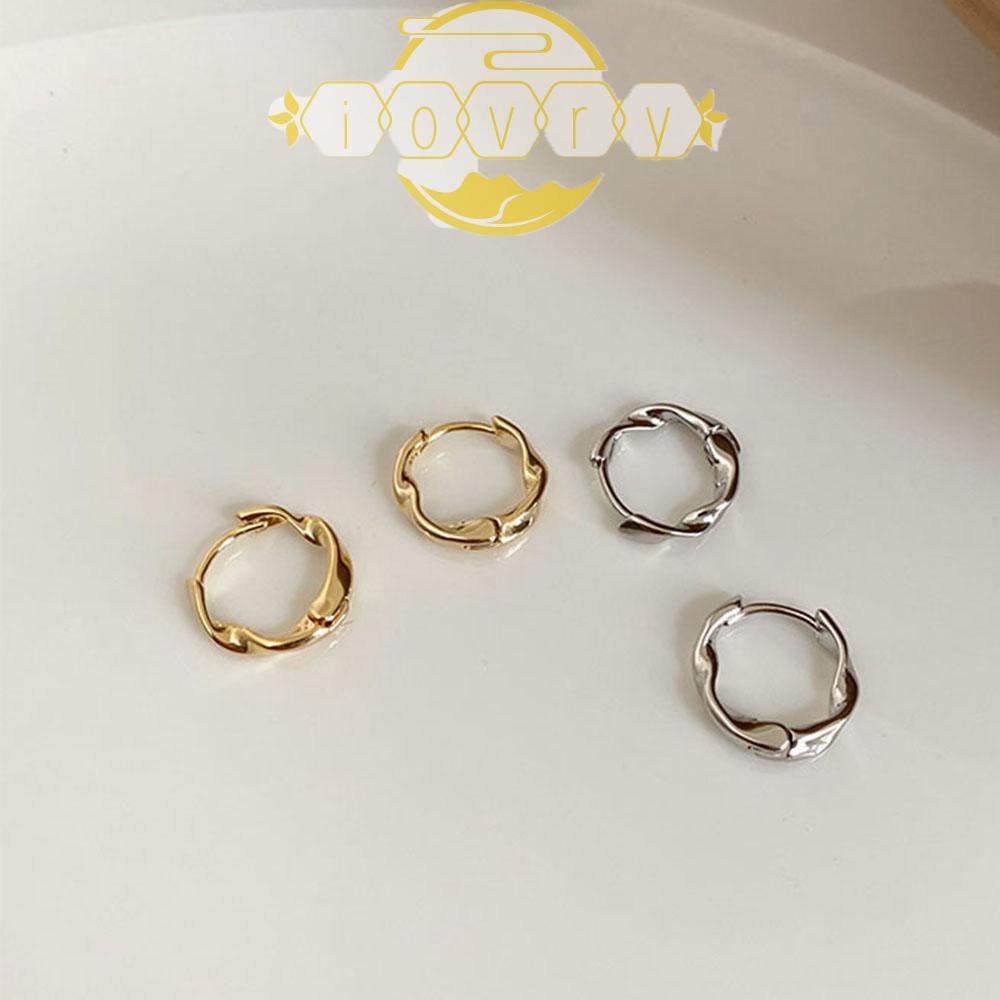 Khuyên Tai Vòng Tròn Xoắn Thanh Lịch Chống Dị Ứng Phong Cách Hàn Quốc Cho Nữ