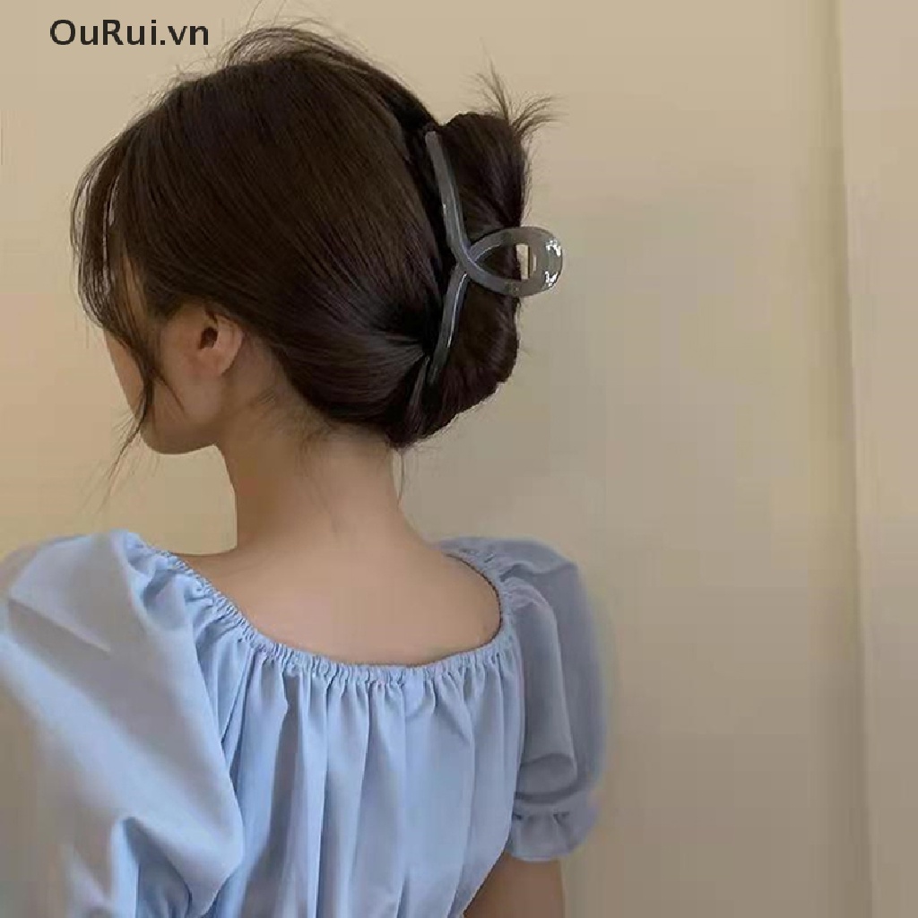 Kẹp Càng Cua Đầu Chéo / Cá Mập Bằng Acrylic Nhám Kẹp Lưng {OuRui.vn}