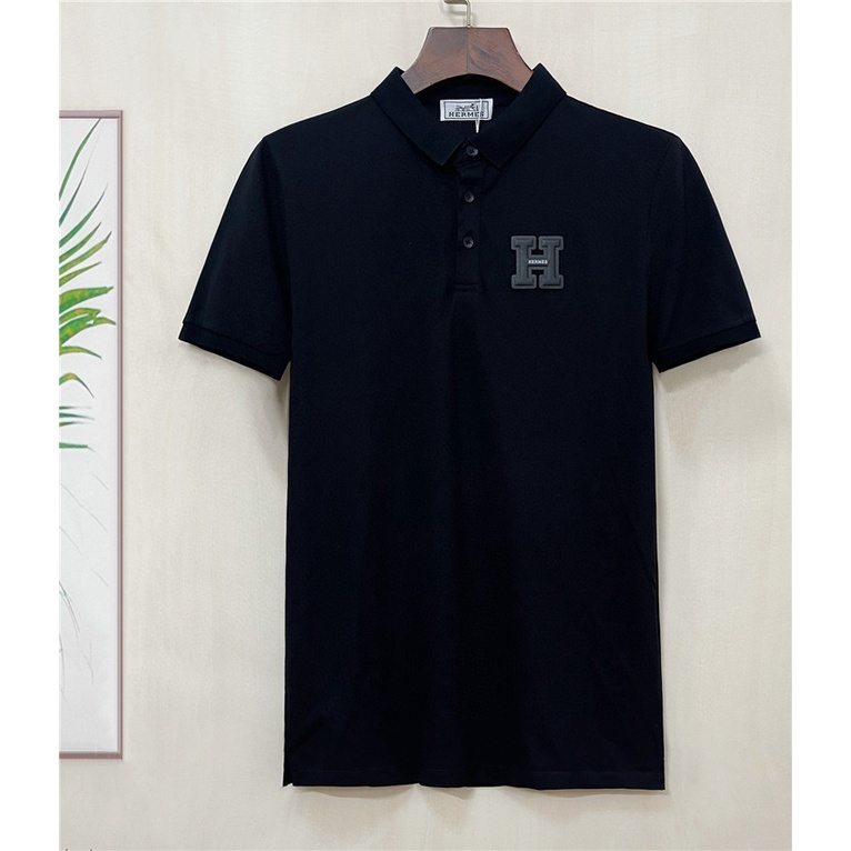 Áo Thun POLO Tay Ngắn Thêu Chữ Herme Chất Liệu Cotton Thời Trang 2022 Size S-4XL