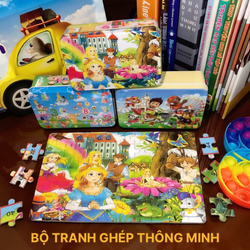 Bộ Tranh Ghép Hình Bằng Gỗ 100 Miếng Cho bé 3-10 Tuổi Giúp Phát Triển Tư Duy Toàn Diện cho Con