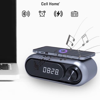  Loa bluetooth để bàn có mic đàm thoại đồng hồ kiêm đế sạc không dây WD-300 10W 