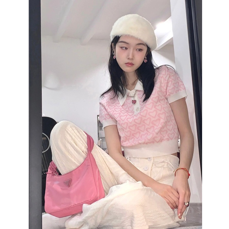 Áo Len Tay Ngắn Kiểu Dáng Đơn Giản Thời Trang Dành Cho Nữ