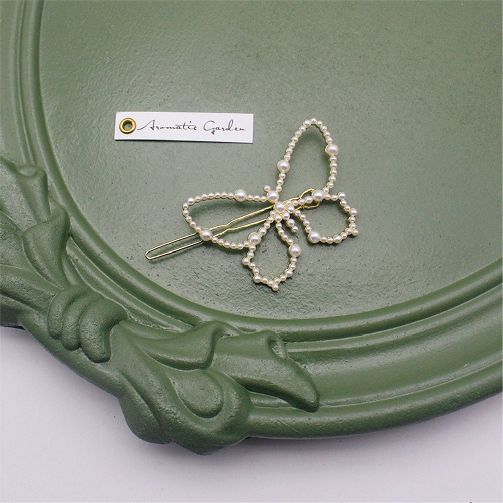 Kẹp Tóc Hình Bướm Đính Ngọc Trai Thời Trang