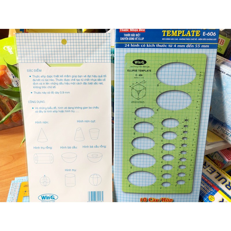 Thước chuyên dùng vẽ Ellipse E-606