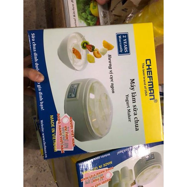 Máy làm sữa chua chefman 8 cốc thuỷ tinh