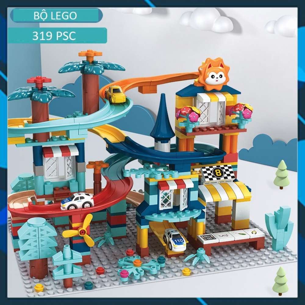 Đồ chơi lego lắp ghép 319 chi tiết, lắp ghép mô hình đường giao thông, lego lắp ghép đường giao thông