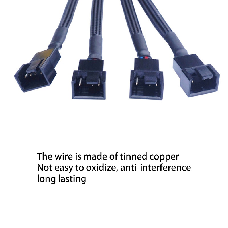 Dây Cáp Chia Quạt Máy Tính Cổng 4PIN PWM 1 Đến 4