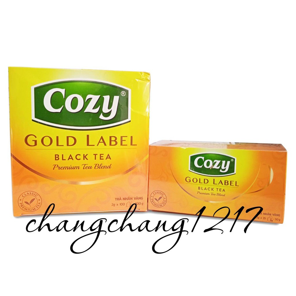 Trà Đen Túi Lọc Cozy Gold Label Hộp 25 & 100 Túi