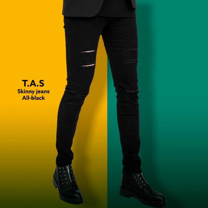 Jeans phối zip - Quần bò phối khóa kéo