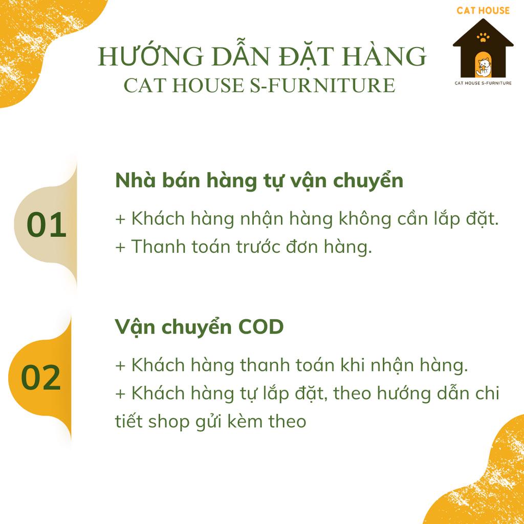 Chuồng mèo gỗ MDF CỐT XANH CHỐNG ẨM, Không cần lắp đặt Nhà mèo, Lồng mèo, Nhà thú cưng giá xưởng CHS A01