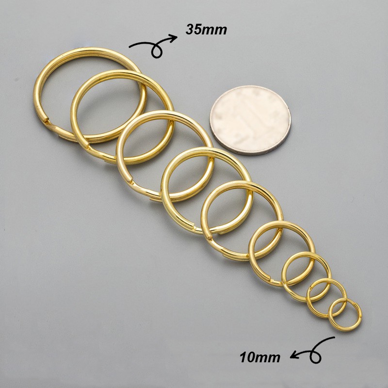 Khoen Móc Khóa Đồng, Khoen Tròn Nhiều Kích Thước Tùy Chọn, Ring Phụ Kiện (10mm, 15mm, 20mm, 25mm, 30mm)