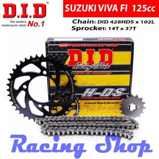 Nhông sên dĩa SUZUKI VIVA FI - Sên đen 10ly DID HDS - Thái Lan