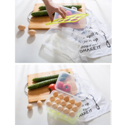 Hộp Nhựa Đựng Trứng Tiện Lợi Bảo Quản Tủ Lạnh Vĩ 15 Quả