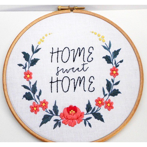 Set thêu hiện đại Embodery gồm vải in sẵn + chỉ thêu màu