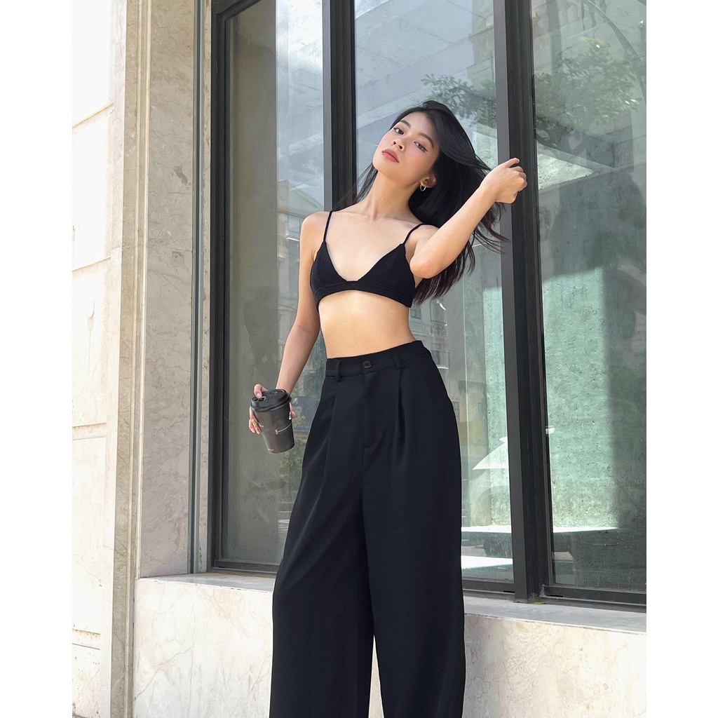 Quần đen suông ống rộng Yumi Black Pants Gem Clothing SP060592