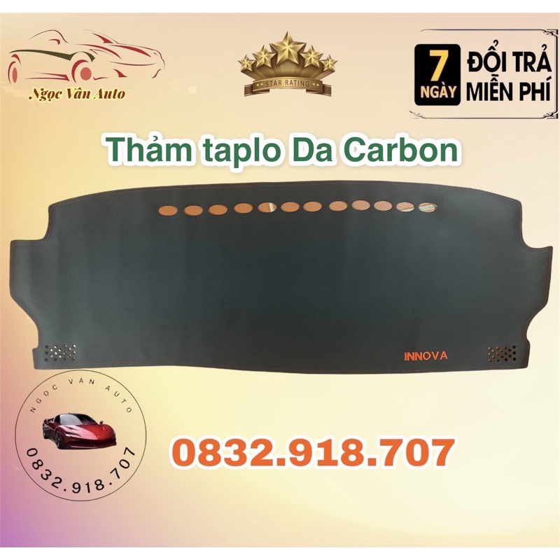 Thảm Taplo Da innova 2017 - 2021 Da Carbon Cao Cấp