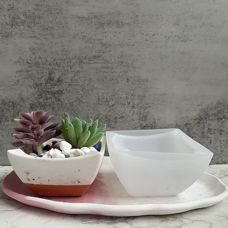 Khuôn Silicone Làm Chậu Cây Sen Đá